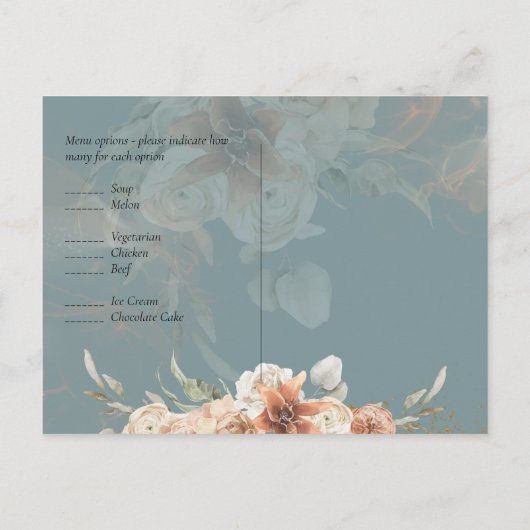 Terracotta Pampas Gras BOHO Bruiloft Briefkaart (Achterkant)