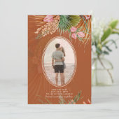 Terracotta Pampas Gras FOTO Trouw Uitnodiging Save (Staand voorkant)