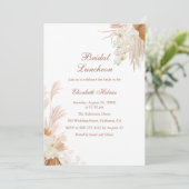 Terracotta Pampas Gras Orchidee Bruids Luncheon Kaart (Staand voorkant)