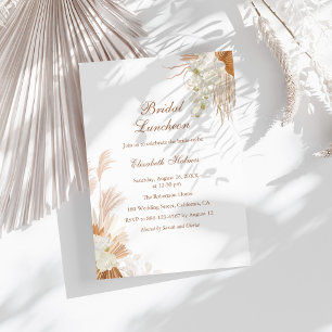 Terracotta Pampas Gras Orchidee Bruids Luncheon Kaart