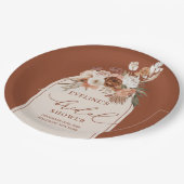 Terracotta Pampas Gras Papieren Borden voor Trouwf Bordje (Gekanteld)