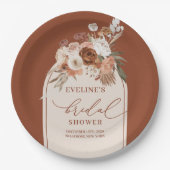 Terracotta Pampas Gras Papieren Borden voor Trouwf Bordje (Voorkant)