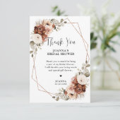 Terracotta Pampas Gras Rustieke Bruiloft Feest Bedankkaart (Staand voorkant)