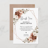 Terracotta Pampas Gras Rustieke Bruiloft Feest Bedankkaart (Voorkant / Achterkant)