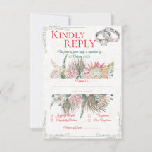 Terracotta Pampas Gras Trouwkaart Antwoordkaart