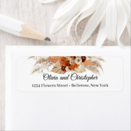 Terracotta pampas gras verbrand oranje koper etiket