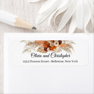 Terracotta pampas gras verbrand oranje koper etiket