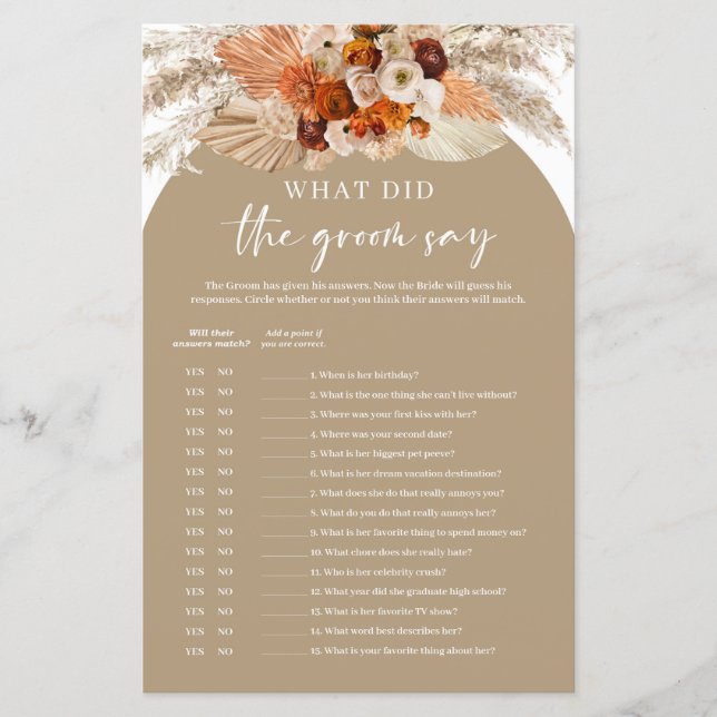 Terracotta pampas gras Wat zei de groom? (Voorkant)