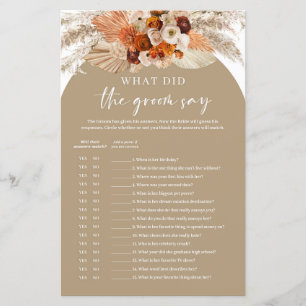 Terracotta pampas gras Wat zei de groom?