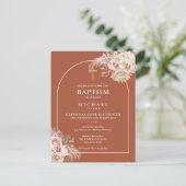 Terracotta Pampas Grass Arch Baptism Christening Uitnodiging Briefkaart (Staand voorkant)