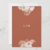 Terracotta Pampas Grass Arch Bridal Tea Kaart (Achterkant)