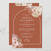 Terracotta Pampas Grass Arch Bridal Tea Kaart (Voorkant / Achterkant)