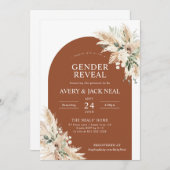 Terracotta Pampas Grass Baby Kaart (Voorkant / Achterkant)