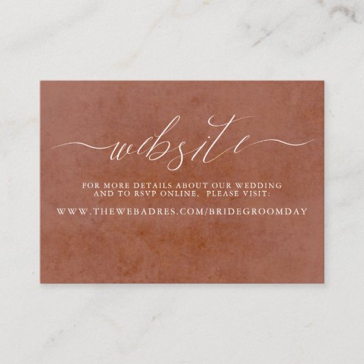 Terracotta Pampas Grass Bloemen Bruiloft Website Visitekaartje (Voorkant)