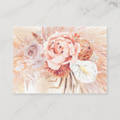 Terracotta Pampas Grass Bloemen Bruiloft Website Visitekaartje (Achterkant)