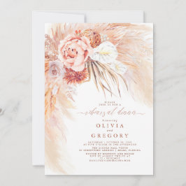 Terracotta Pampas Grass Bloemenrepetitie Diner Kaart