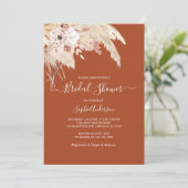 Terracotta Pampas Grass Bohemian Vrijgezellenfeest Kaart (Staand voorkant)