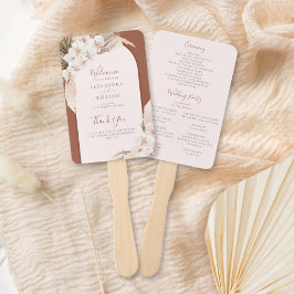 Terracotta Pampas Grass Boho Floral Wedding Handwaaier