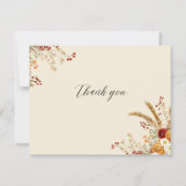  Terracotta Pampas Grass Boho Herfst Bedankkaart (Voorkant)