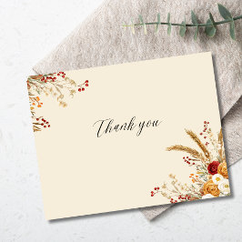 Terracotta Pampas Grass Boho Herfst Bedankkaart