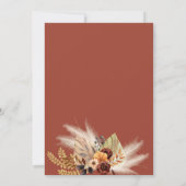 Terracotta Pampas Grass Boho Roest Bruiloft Kaart (Achterkant)