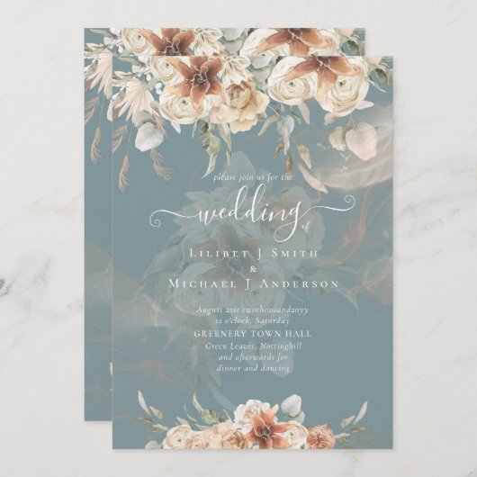 Terracotta Pampas Grass BOHO Wedding (Voorkant / Achterkant)