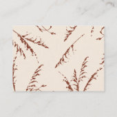 Terracotta Pampas Grass Boho Wedding Details Informatiekaartje (Achterkant)