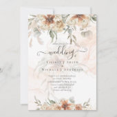 Terracotta Pampas Grass BOHO Wedding Kaart (Voorkant)