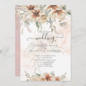 Terracotta Pampas Grass BOHO Wedding Kaart (Voorkant / Achterkant)