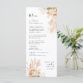 Terracotta Pampas Grass Botanical Wedding Menu (Staand voorkant)