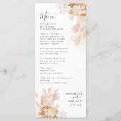 Terracotta Pampas Grass Botanical Wedding Menu (Voorkant)
