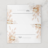 Terracotta Pampas Grass Botanical Wedding Plaatskaartje (Buitenkant ongevouwen)