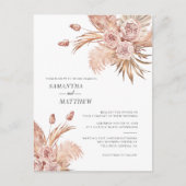 Terracotta Pampas Grass Botanical Wedding Uitnodiging Briefkaart (Voorkant)