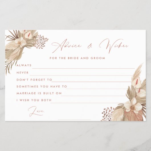 Terracotta Pampas Grass bride andgroom Flyer (Voorkant)