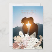 Terracotta Pampas Grass Desert Tropisch Koraal Save The Date (Voorkant)