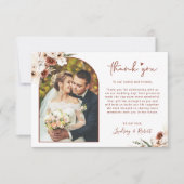 Terracotta Pampas Grass Floral Arch Weddenschap Fo Bedankkaart (Voorkant)