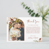 Terracotta Pampas Grass Floral Arch Weddenschap Fo Bedankkaart (Staand voorkant)