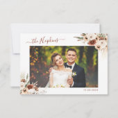 Terracotta Pampas Grass Floral Arch Weddenschap Fo Bedankkaart (Achterkant)