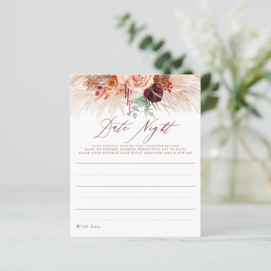 Terracotta Pampas grass Floral Date Night Idees (Staand voorkant)