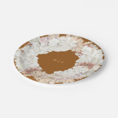 Terracotta Pampas Grass Floral Wedding Party Papieren Bordje (Gekanteld)