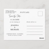 Terracotta Pampas Grass Geometric sparen de Datum Briefkaart (Achterkant)