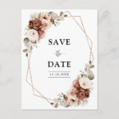 Terracotta Pampas Grass Geometric sparen de Datum Briefkaart (Voorkant)