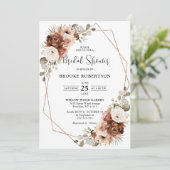 Terracotta Pampas Grass Geometric Vrijgezellenfees Kaart (Staand voorkant)