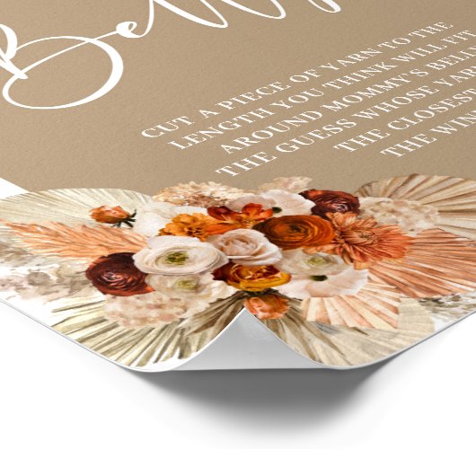 Terracotta Pampas grass Hoe groot is de buik van m Poster (Hoek)