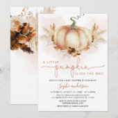 Terracotta Pampas Grass Little Pumpkin Baby shower Kaart (Voorkant / Achterkant)