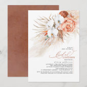 Terracotta Pampas Grass Luncheon Vrijgezellenfeest Kaart (Voorkant / Achterkant)