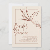 Terracotta Pampas Grass Modern Boho Vrijgezellenfe Kaart (Voorkant)