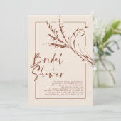 Terracotta Pampas Grass Modern Boho Vrijgezellenfe Kaart (Staand voorkant)