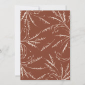 Terracotta Pampas Grass Modern Boho Vrijgezellenfe Kaart (Achterkant)