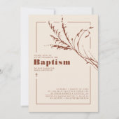 Terracotta Pampas Grass Modern Minimalist Baptisme Kaart (Voorkant)